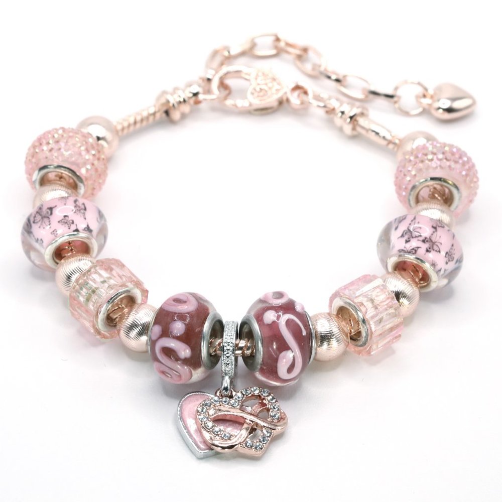 European Charm Bracelet: Butterflies in Lilac (0749)